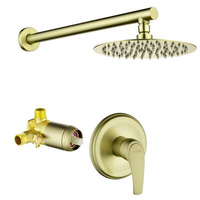 1-Spray Patterns with 2.5 GPM 8 in. Wall Mount Rain Fixed Shower Head - 8"