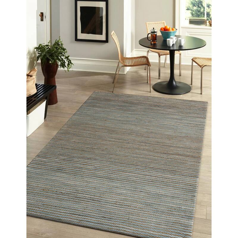 Sevita Stripe Natural Jute and Wool Blend Indoor Area Rug