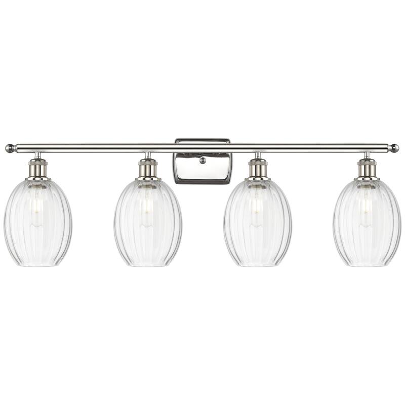 Innovations Lighting Endless Possibilities Ballston - Preston - 4 Light 36" Bulb Shade Bath Vanity Light - Clear/Polished Nickel