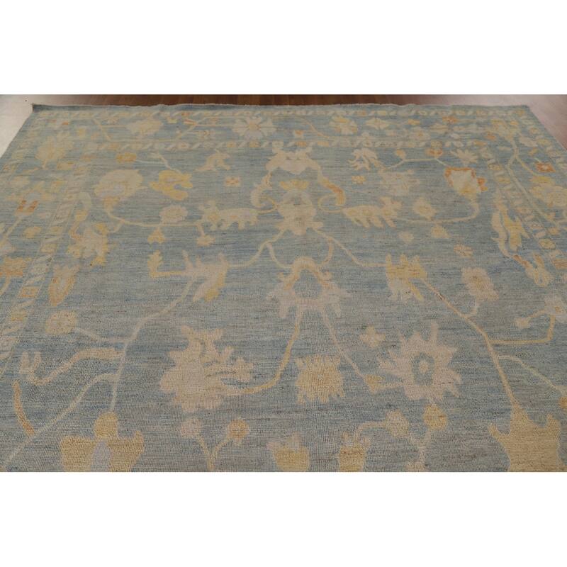 Floral / Medallion Oushak Turkish Rug Handmade Wool Carpet - 8'10"x 12'0"