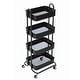 preview thumbnail 2 of 51, 4-Tier Metal Utility Cart with Wheels Storage Shelves Organizer Trolley Cart