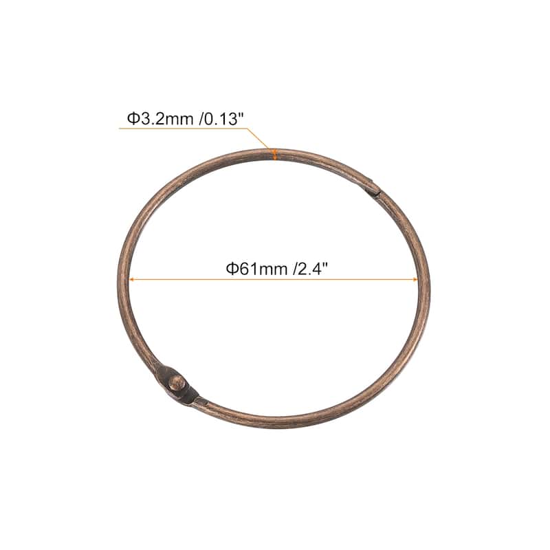 Shower Curtain Rings, 6pcs - Loose Leaf Binder Rings