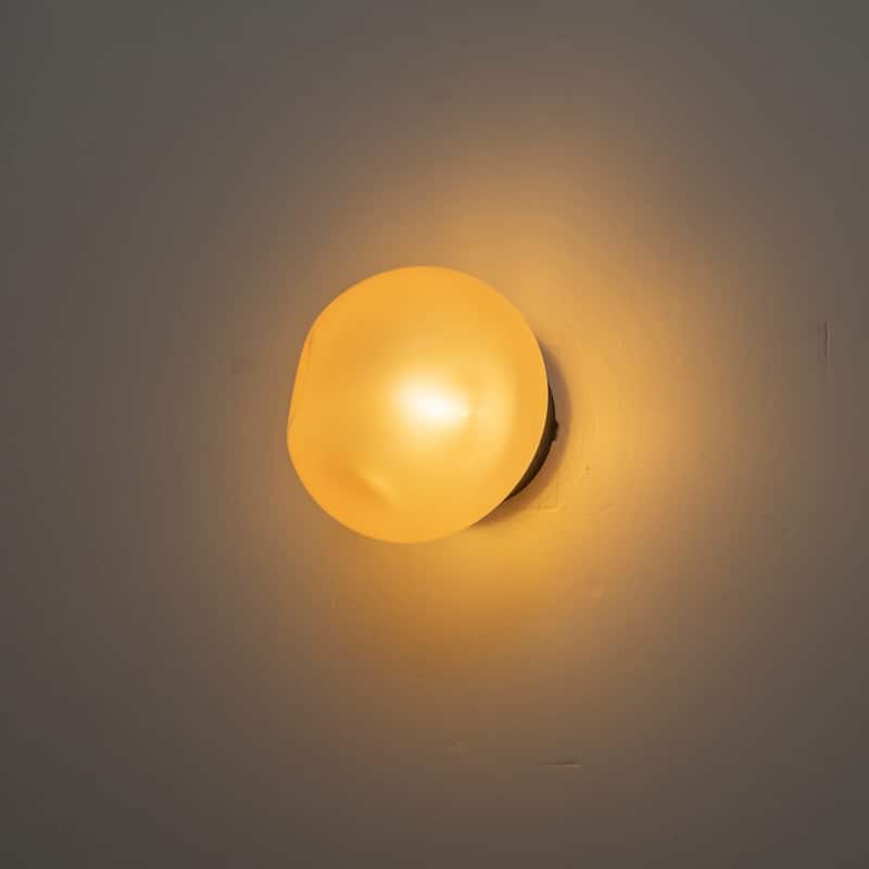 7.1" W Mid-Century Modern Matte Black Wall Sconce with Hand-Blown Smoked Gray/Pink Glass Shade for Bathroom, Staircase