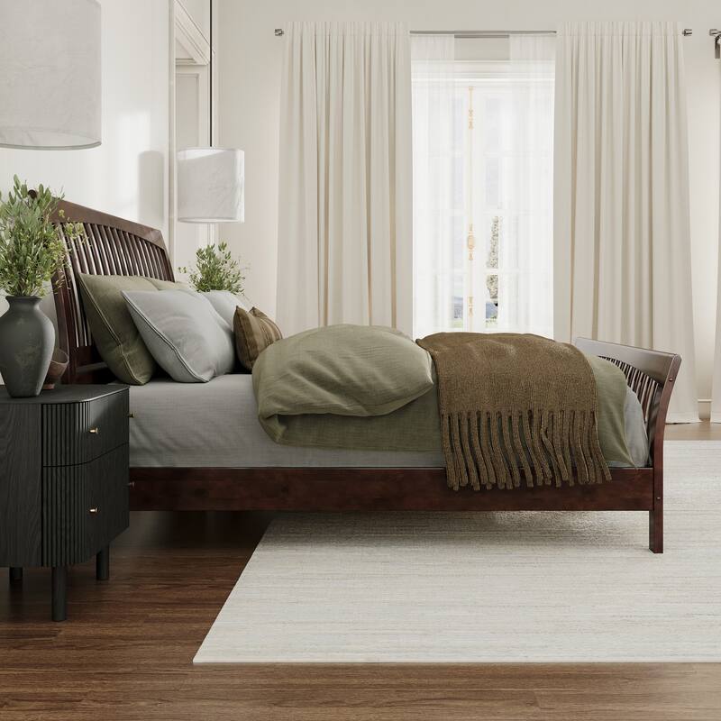 AFI Orleans Solid Wood Low Profile Platform Bed with Matching Footboard