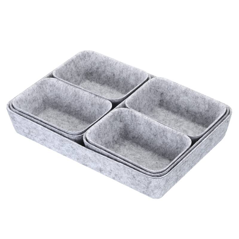 Felt Drawer Organizer, 7 Pack Desk Drawers Organizers Tray, Light Gray - Light Gray