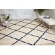 preview thumbnail 29 of 120, Nourison Brisbane Large Diamond Geometric Modern Shag Area Rug 8' 2" x 10' - Ivory/Navy - Runner/Rectangle