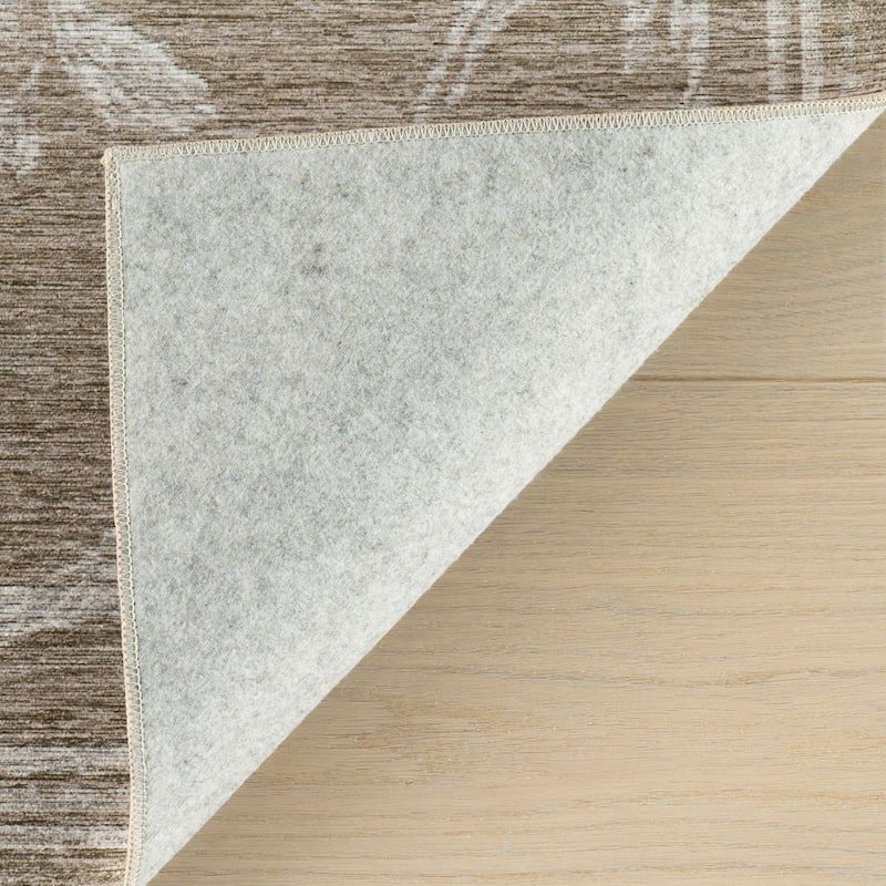 Nuloom Camiree Floral Farmhouse Washable Area Rug