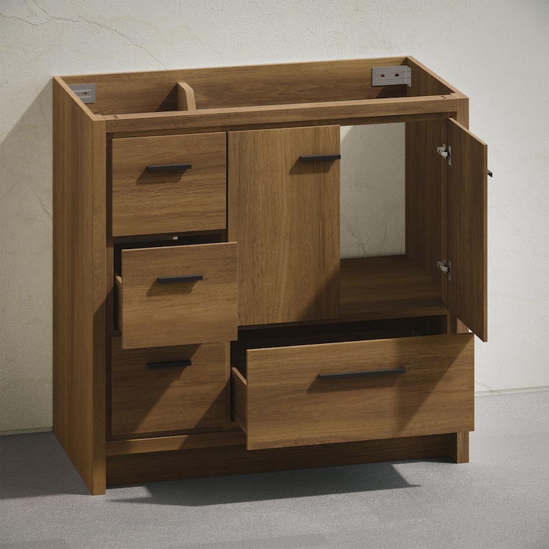 Virage 36" Freestanding Bathroom Vanity In Brown Oak Without Sink Top - 36