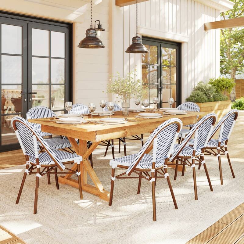 Martha Stewart 2PK All-Weather Stackable Patio Bistro Dining Chairs - 19"W x 21.75"D x 35"H