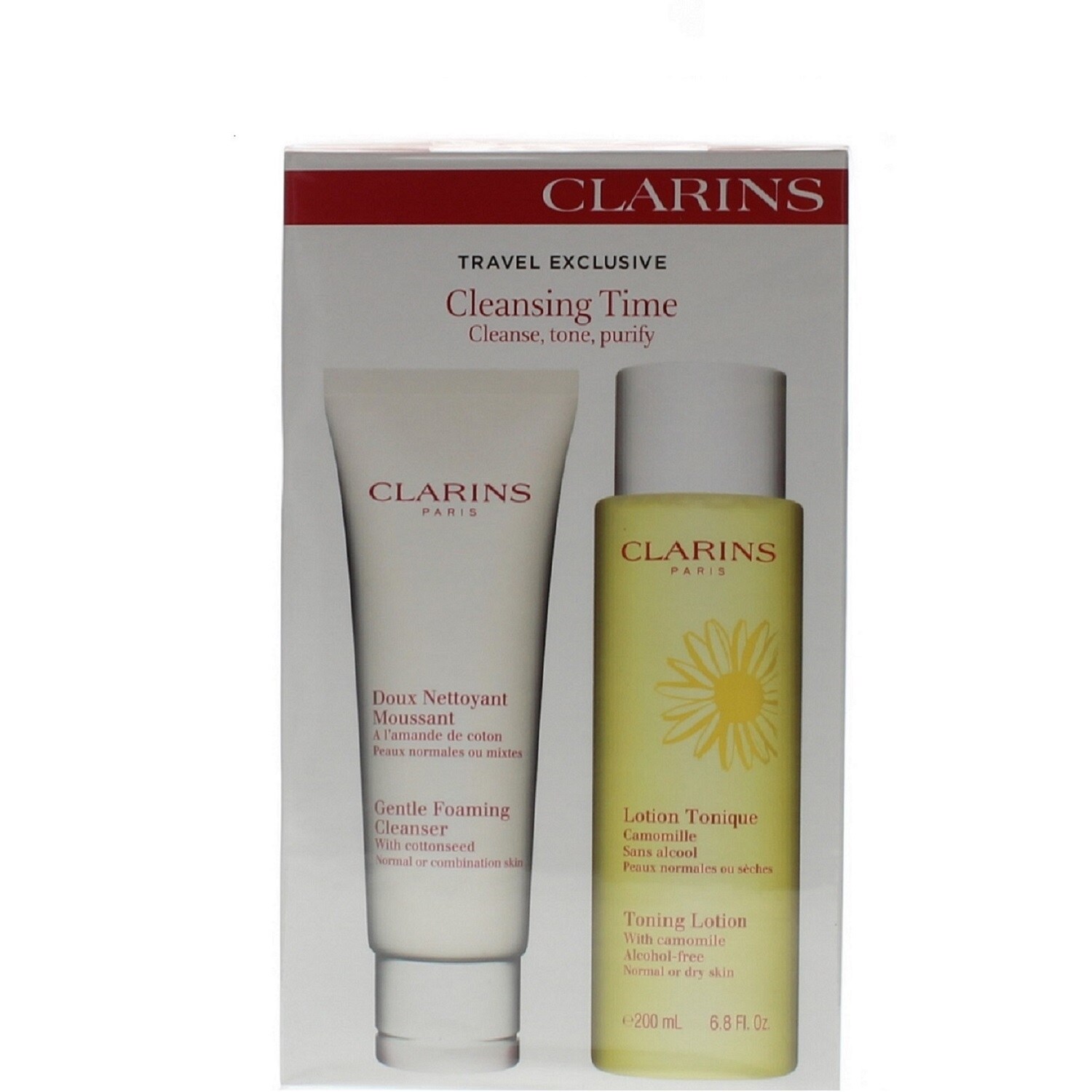 clarins cleanser toner set