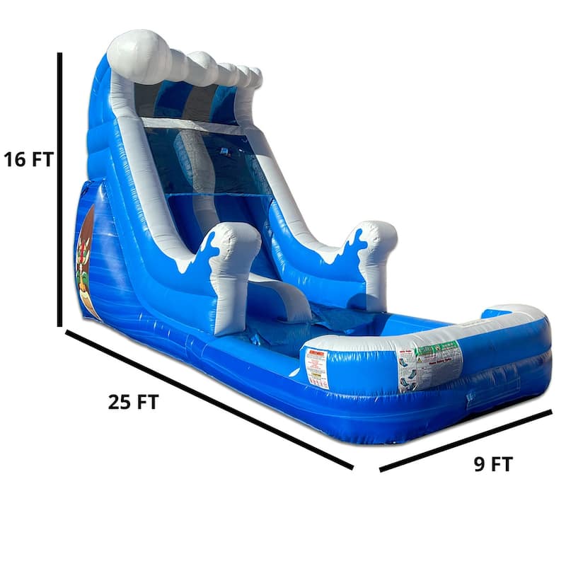 Jingo Jump 16 FT Semi-Commercial Hawaiian Water Slide - 25′ L x 16′ H x 9′ W