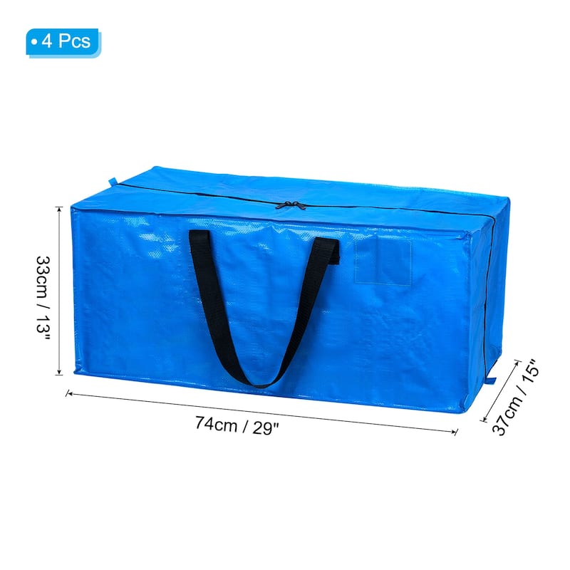 4 Pack Oversized Moving Bags with Zippers&Handles 29x13x15inch - Navy Blue