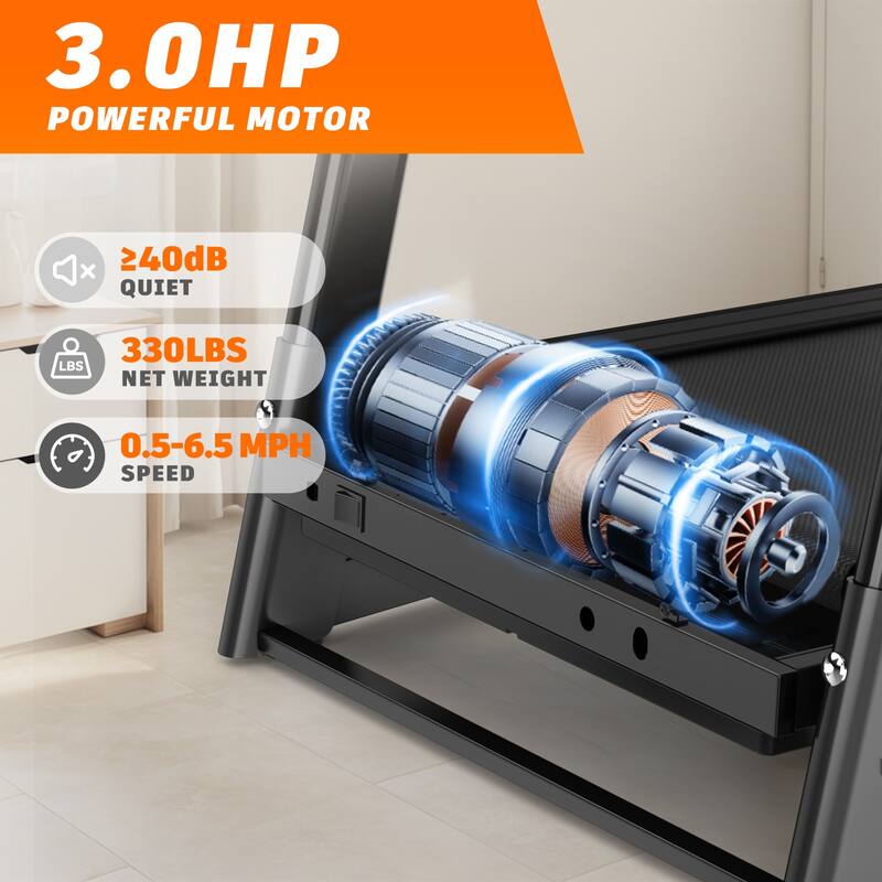 Foldable Treadmill with Incline, Folding Treadmill for Home Electric Treadmill Workout Running Machine, Handrail Controls Speed