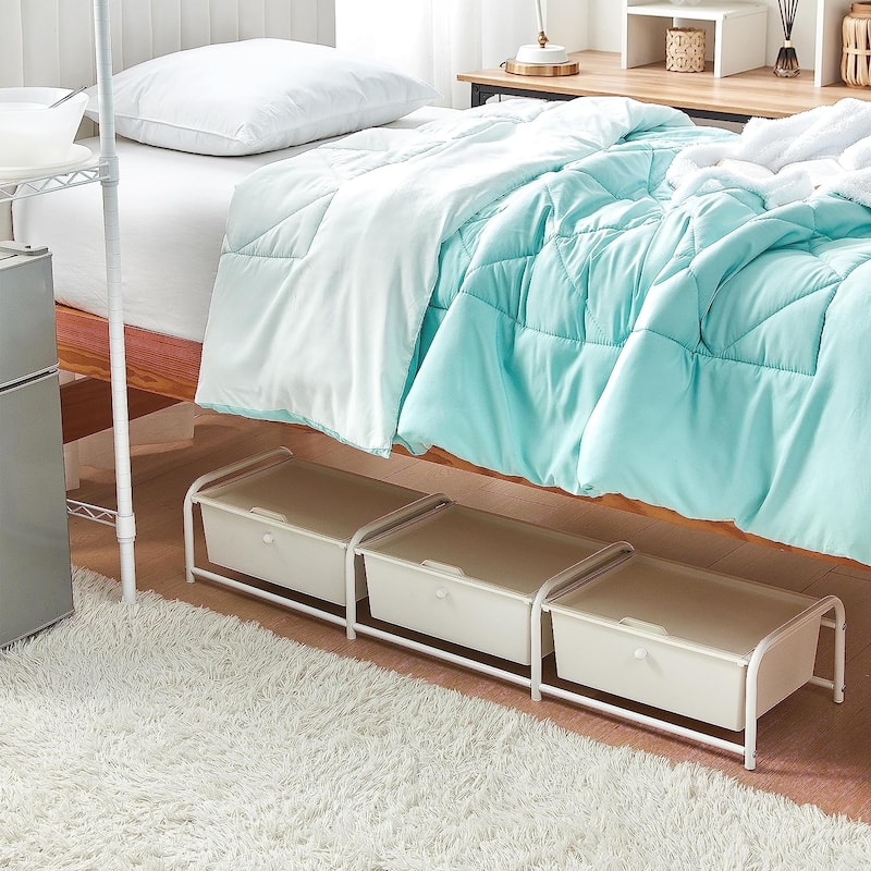 Suprima® Underbed Storage - Lidded 3 Section by DormCo - White