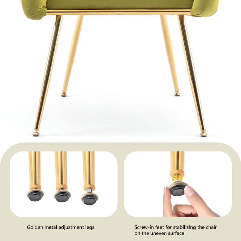 Modern Velvet Dining Chair with Metal Legs