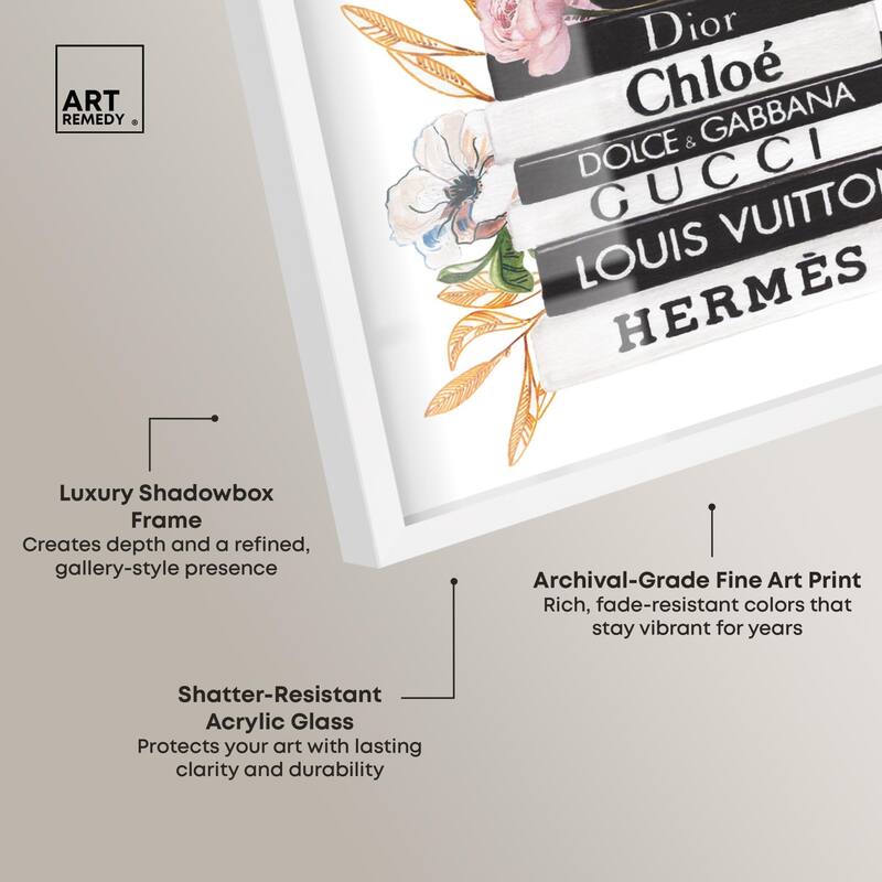 Floral Books Stack Shadowbox by Art Remedy