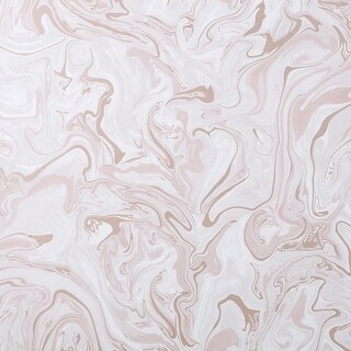 InHome Blush Marble Swirl Peel & Stick Wallpaper