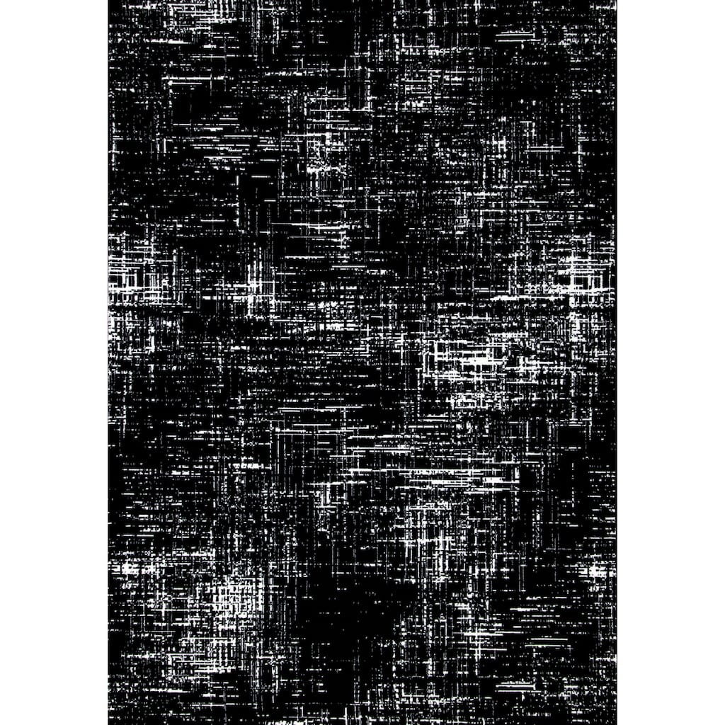 Iceland Collection - Black/White Consellations Area Rug, 5'3" x 7'7"