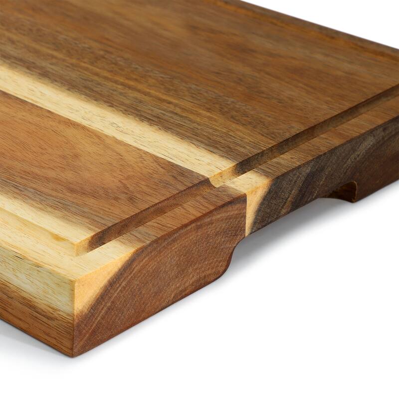 MegaChef 15.5 x 12 Inch Acacia Wood 1.5 Inch Thick Carving and Cutting Board with Juice Groove