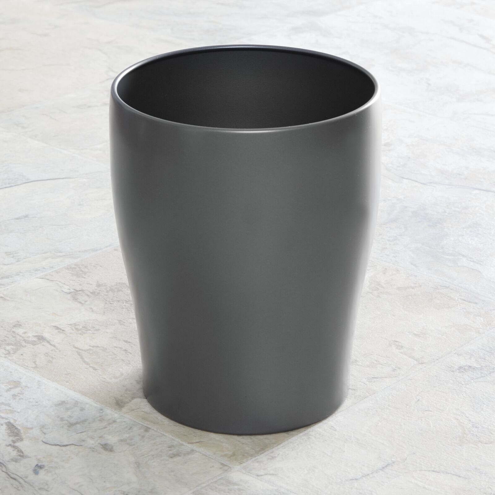 mDesign Modern Small Round Metal Trash Can Wastebasket Garbage Bin 