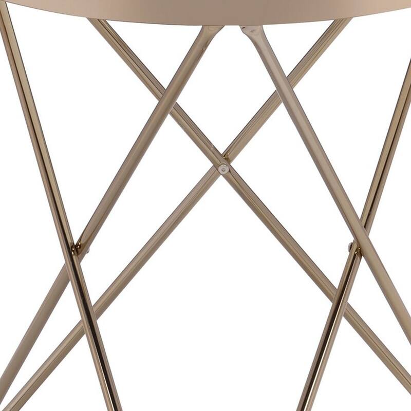 Valora End Table, Frosted Glass & Champagne