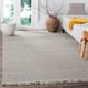 SAFAVIEH Handmade Montauk Rukhsana Flatweave Cotton Fringe Rug - 6' x 9' - Ivory/Black