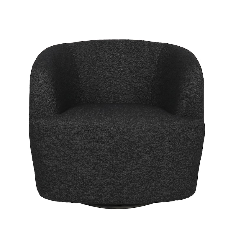 Mokena Textured Boucle Upholstered Swivel Club Chair by Christopher Knight Home