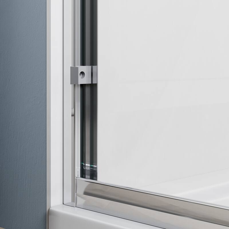 Elegant Double Sliding Shower Door 60" W x 62" H Bathtub Door with 1/4'' in Clear Tempered Glass Tub Door