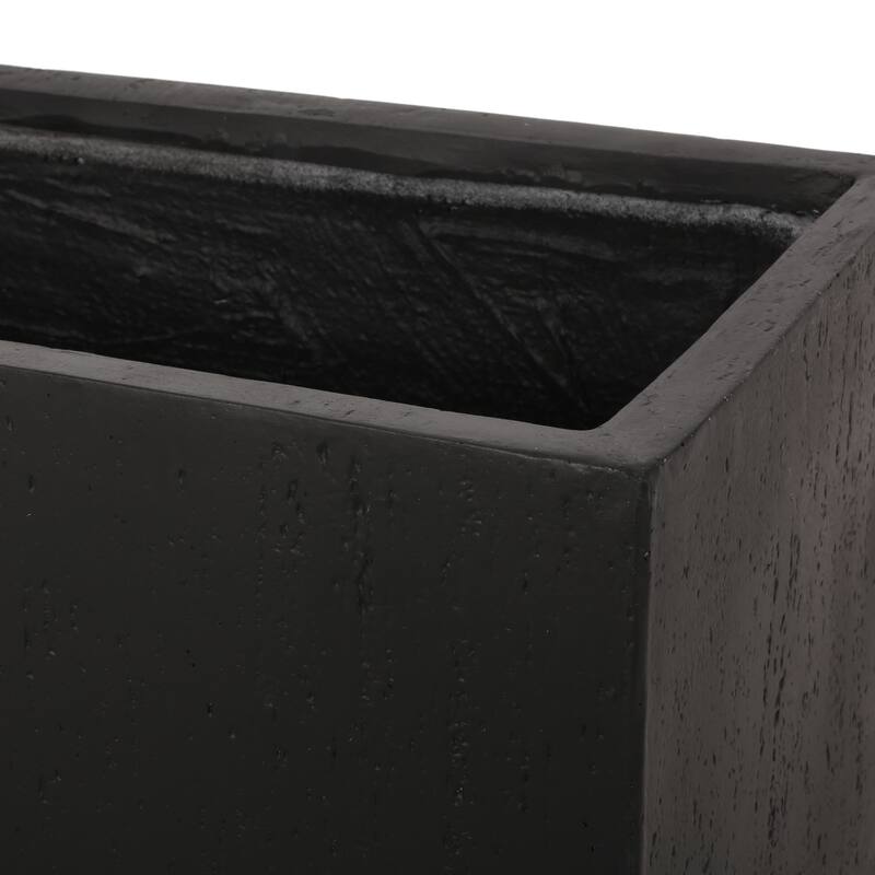 Ella Outdoor Modern Cast Stone Rectangular Planter by Christopher Knight Home