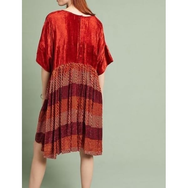 anthropologie red velvet dress