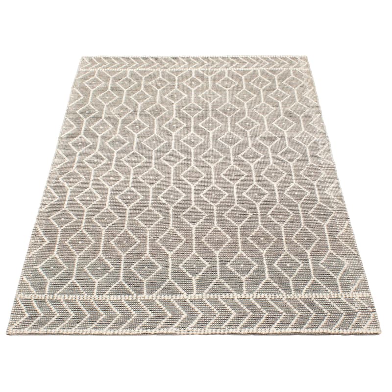 ECARPETGALLERY Braid weave Sienna Brown Wool Rug - 5'1 x 8'1