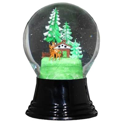 5" Perzy Woodland Cottage Christmas Snow Globe
