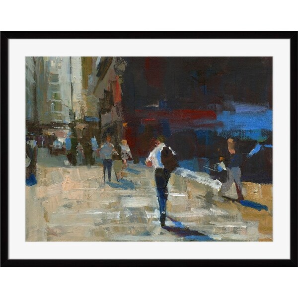 Blue and Brown Rectangular Wall Art Decor 38" x 48" - N/A