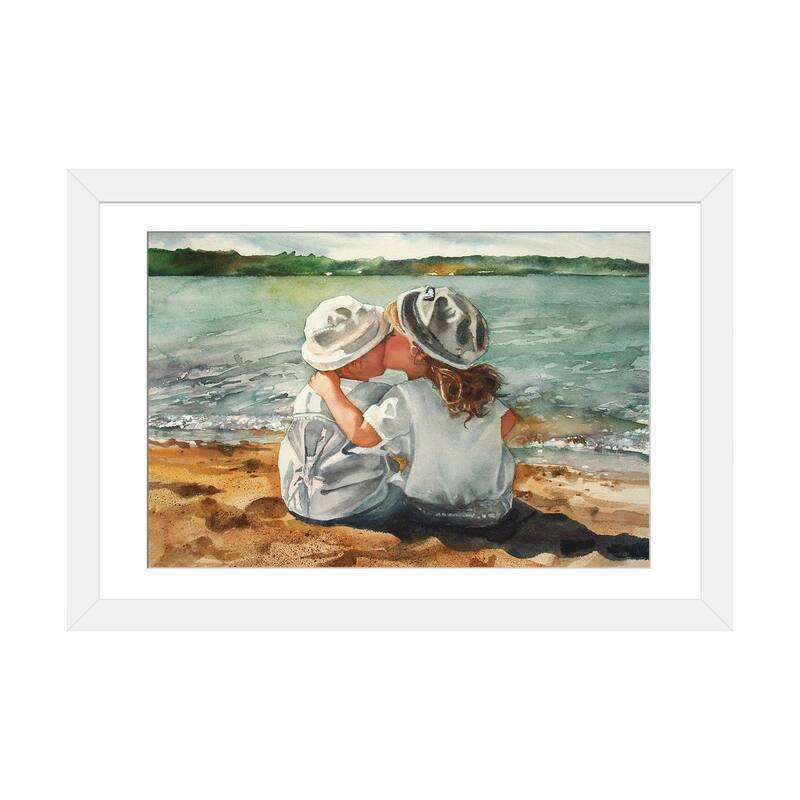 iCanvas "Beach Kisses" by Judith Stein - White - 16x24x1