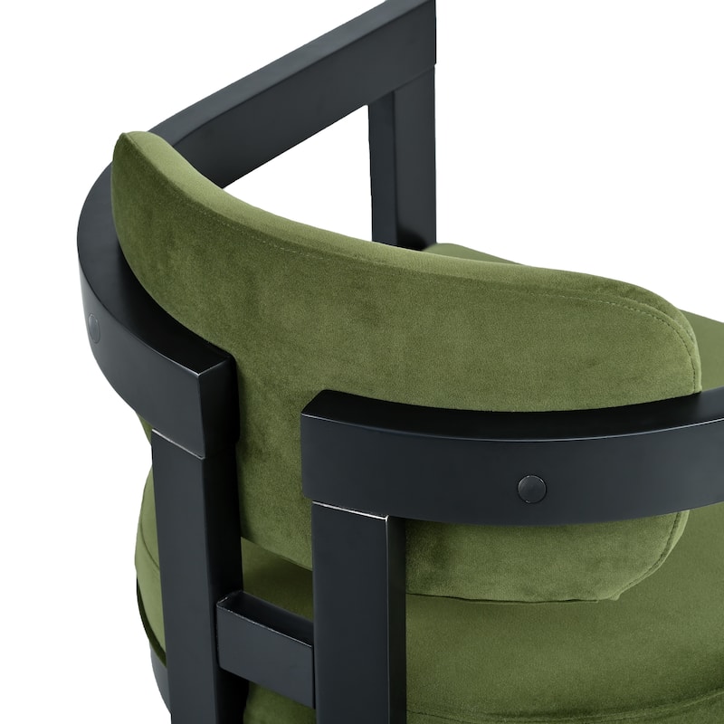 Indoor Upholstered Wood Dining Chair(Set of 2),Green+Black
