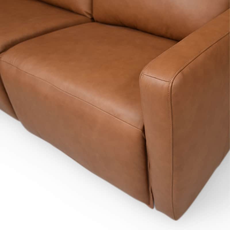 SAFAVIEH Couture Gretel Leather L-Shaped Sectional - 114"W x 114"D x 39"H