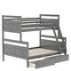preview thumbnail 5 of 10, Twin Over Full Bunk Bed with Ladder, Two Storage Drawers, Safety Guardrail