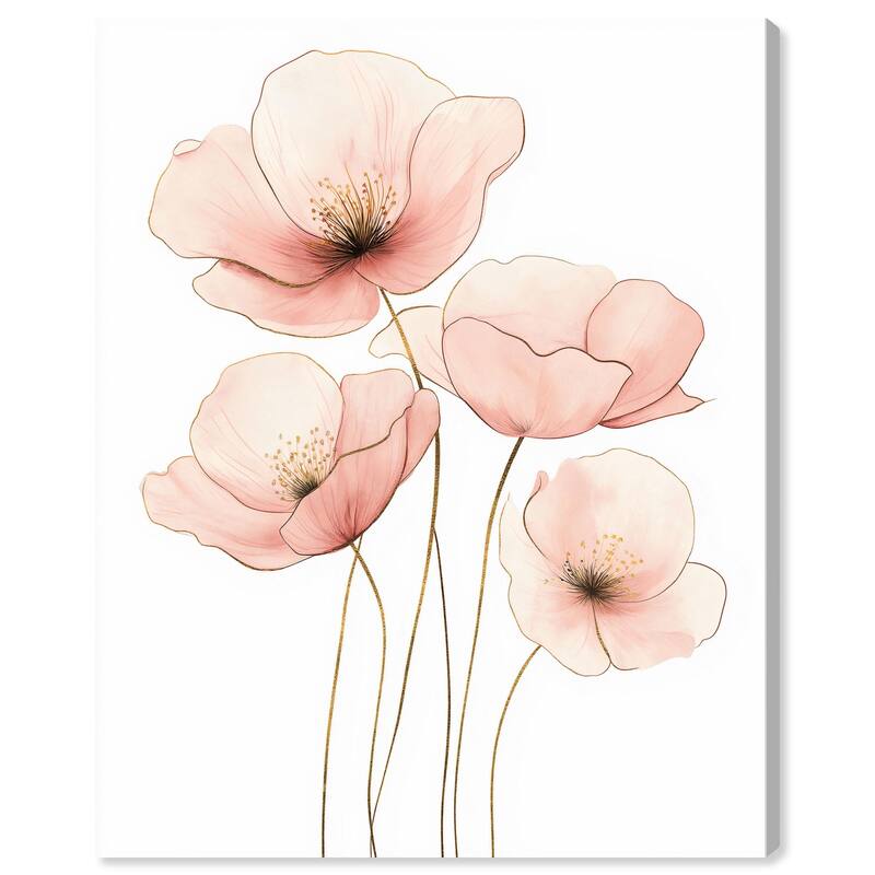 Pink Petal light Canvas by Art Remedy, Gallery Wrapped - 16" x 20"