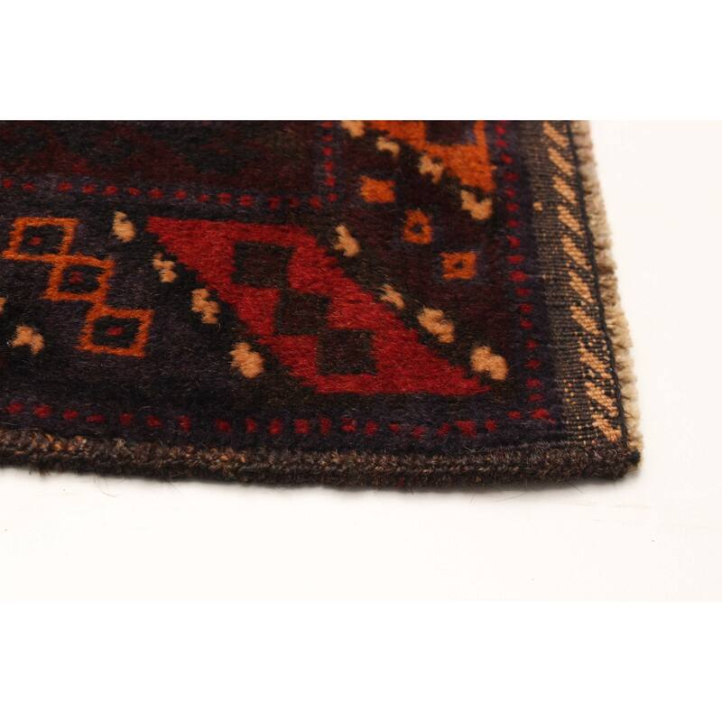 ECARPETGALLERY Hand-knotted Baluch Dark Navy Wool Rug - 3'10 x 6'1