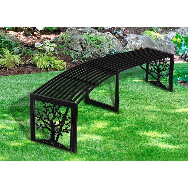 Curved Metal Bench Tree of Life
