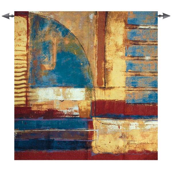 Shop Arena Abstract Blue Red And Yellow Cotton Tapestry Wall