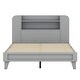 preview thumbnail 3 of 7, Grey Twin Size/ Platform Bed with Storage Headboard, / Finish, Durable Particle Board Construction, for teenagers.