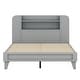 preview thumbnail 3 of 7, Twin/Full Size Platform Bed with Storage Headboard, White/Gray Finish, Durable Particle Board Construction, for teenagers.