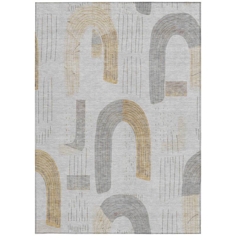 HomeRoots Geometric Transitional Rectangle Outdoor Rug
