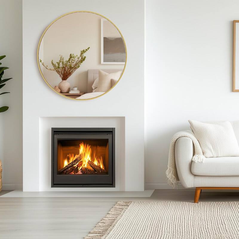 Round Mirror for Wall Decor Wall Mounted Circle Vanity Mirrors with Metal Frame Modern for Bathroom Living Room Entryway Bedroom