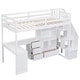 preview thumbnail 53 of 80, Multifunctional Wood Twin Size Loft Bed with L-Shaped Desk and Storage Staircase, Loft Bed Frame with Cabinet and Drawers