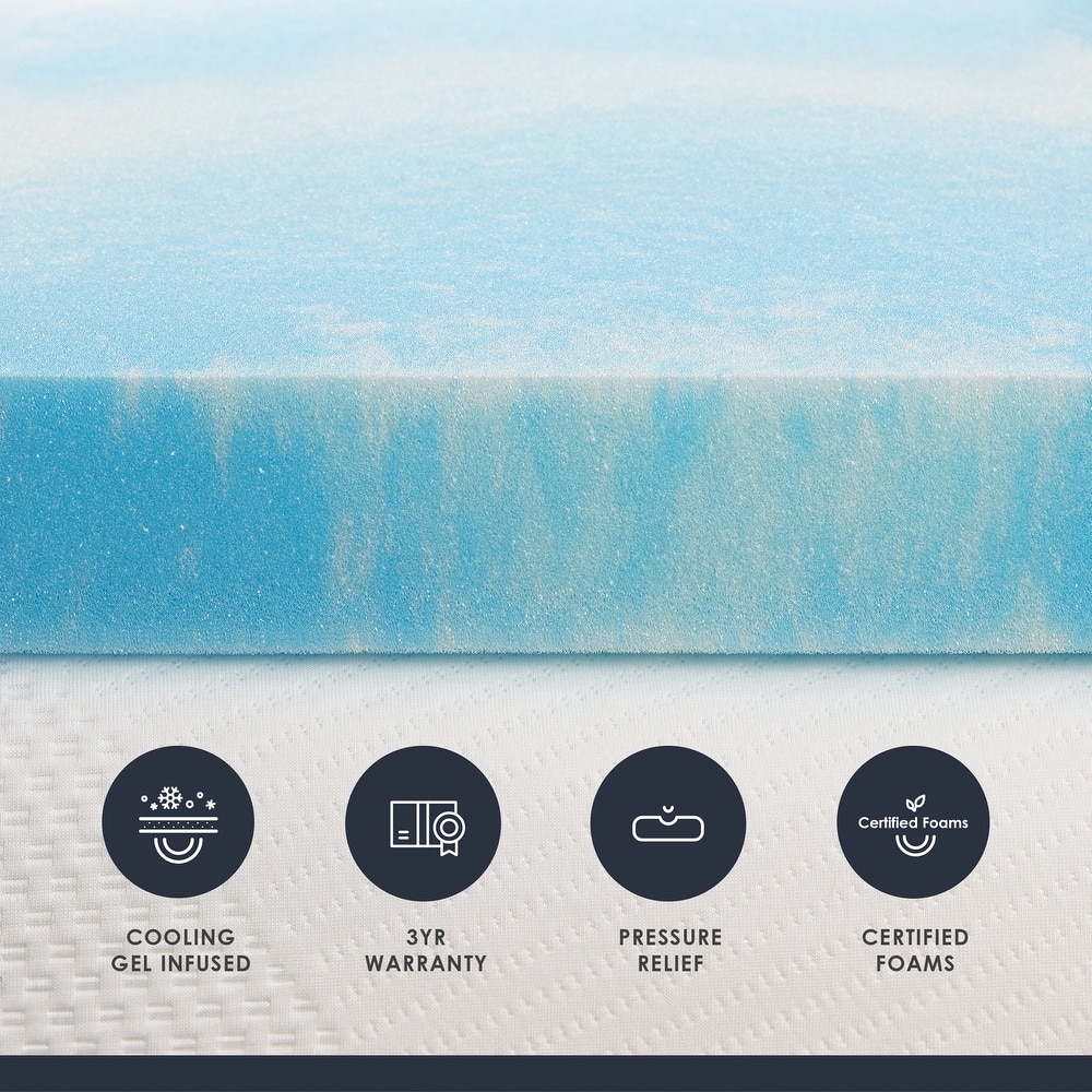 Swirl Gel AeroBreeze Cooling Air Flow Memory Foam Mattress Topper, Multiple Sizes