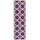 preview thumbnail 115 of 183, SAFAVIEH Handmade Cambridge Trudie Geometric Wool Rug 2'6" x 6' Runner - Purple/Ivory - Runner