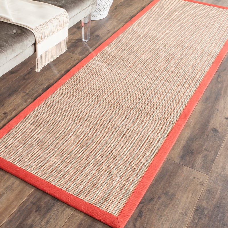 SAFAVIEH Hand-Woven Natural Fiber Alecia Sisal Rug - 2'6" x 6' Runner - Rust/Rust