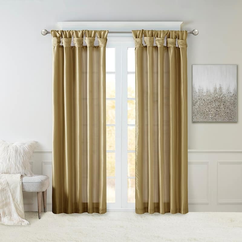 Twist Tab Lined Window Curtain Panel 50x108"